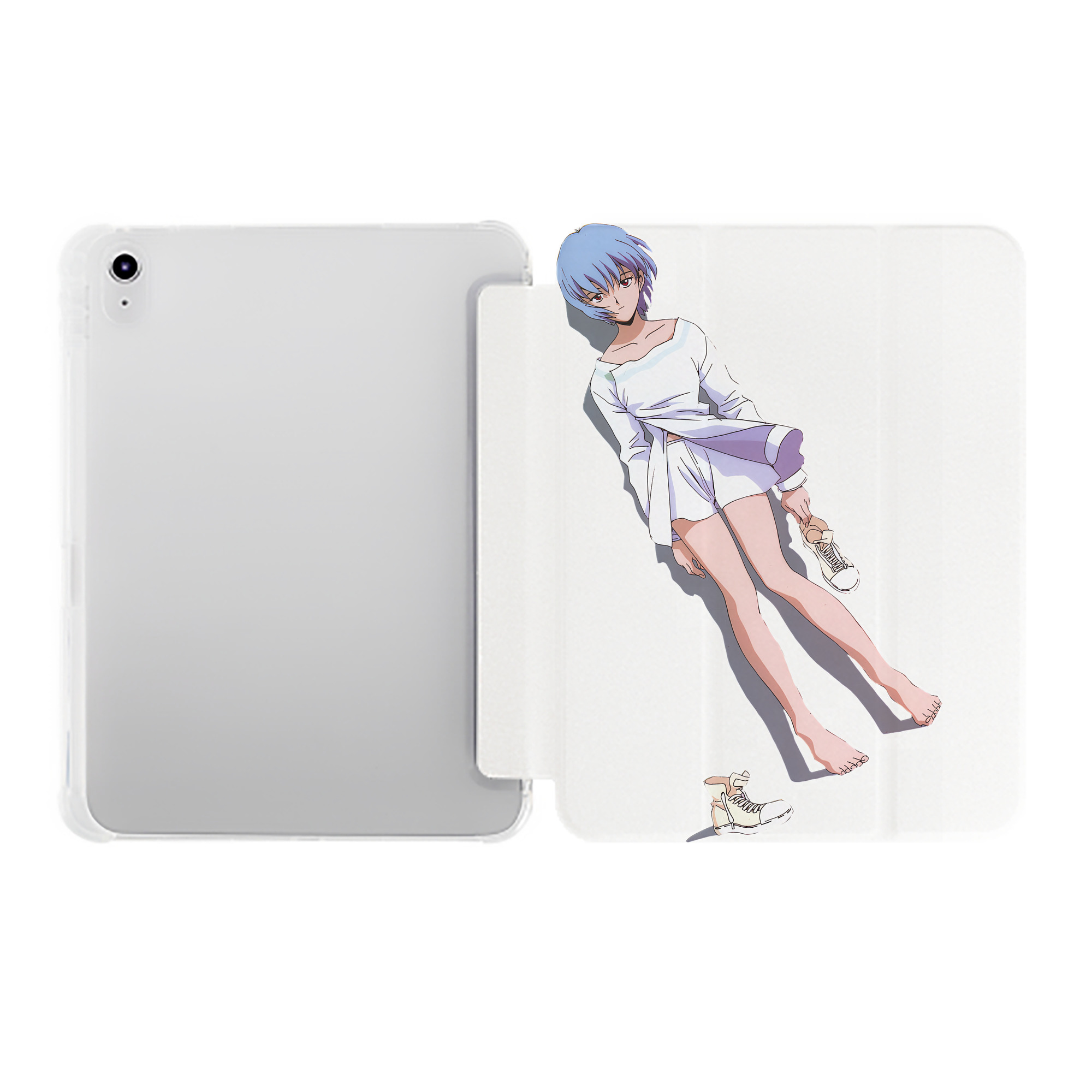 （画像用） EVA 新世紀エヴァンゲリオン IPad ケース ペン収納付き 三つ折りスタンド PUレザー×シリコン 対応機種9.5/10.5/10.9インチ